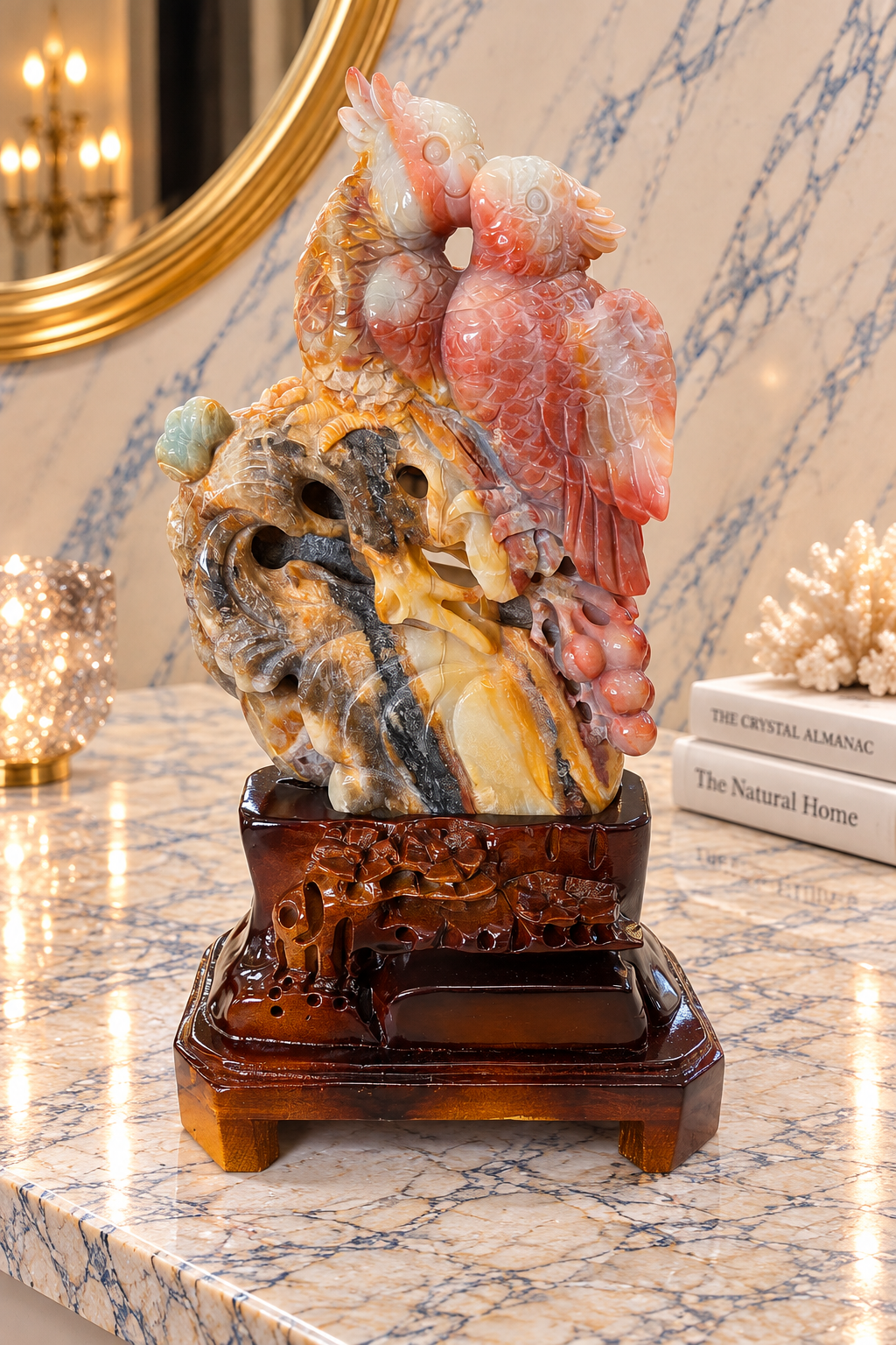 Elysium Crystal Carvings – Multi-Coloured Calcite Bird Carving