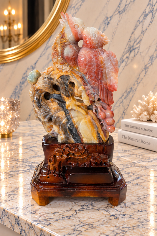 Elysium Crystal Carvings – Multi-Coloured Calcite Bird Carving