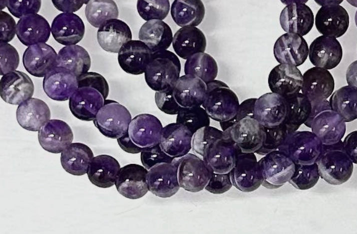 6mm Chevron Amethyst Beaded Bracelet