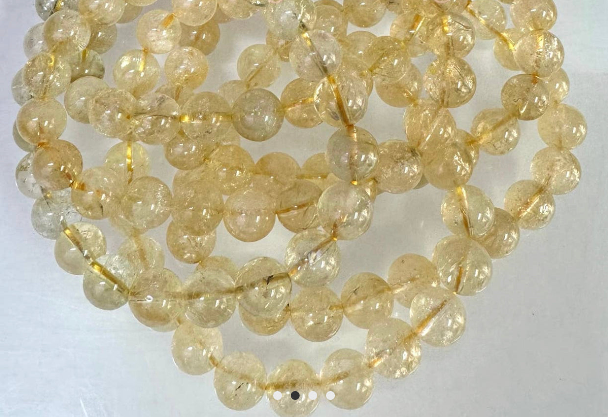 Citrine 8mm Beaded Bracelet