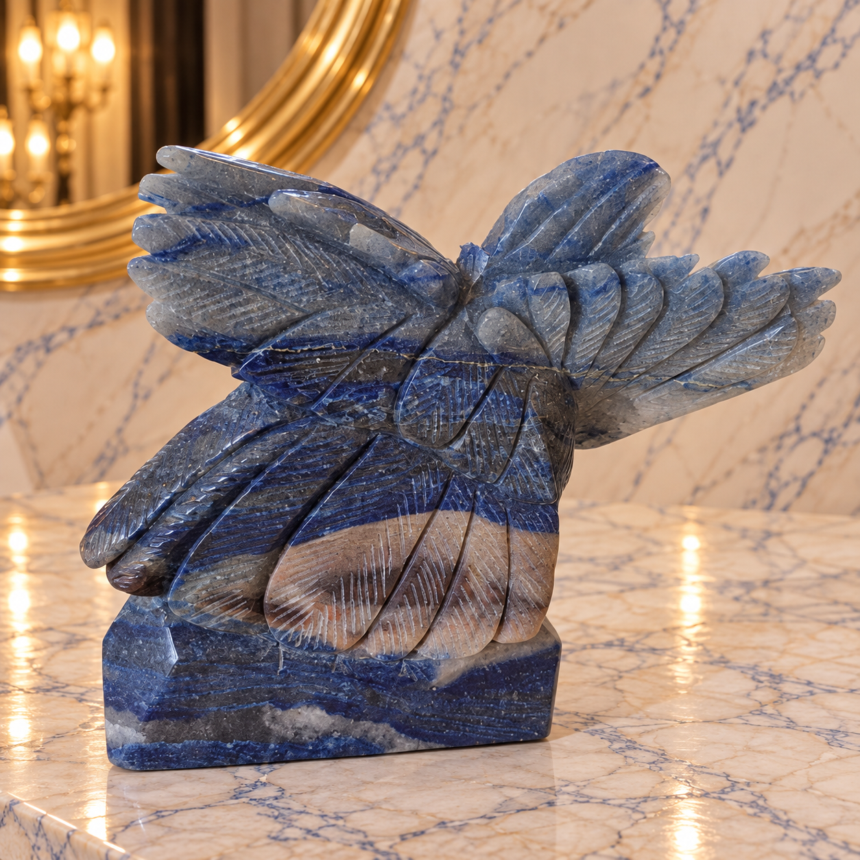 Elysium Crystal Carvings – Blue Aventurine Eagle
