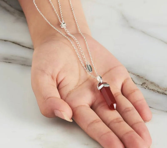 Red Jasper Silver Necklace