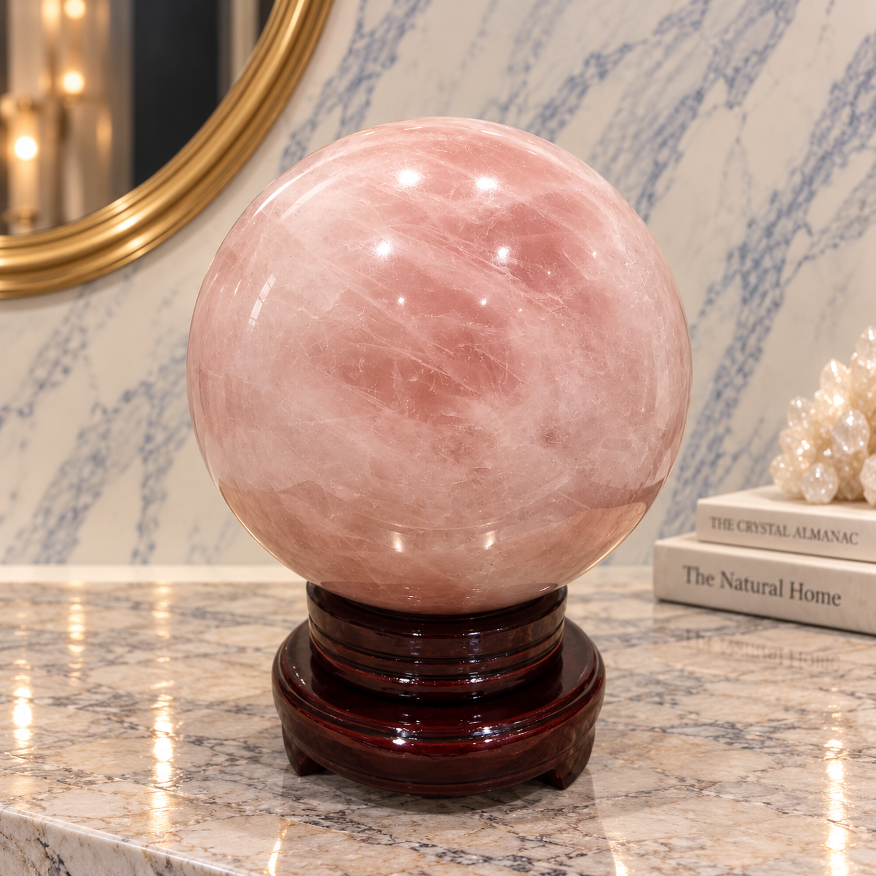 Elysium Crystal Carvings Rose Quartz Sphere