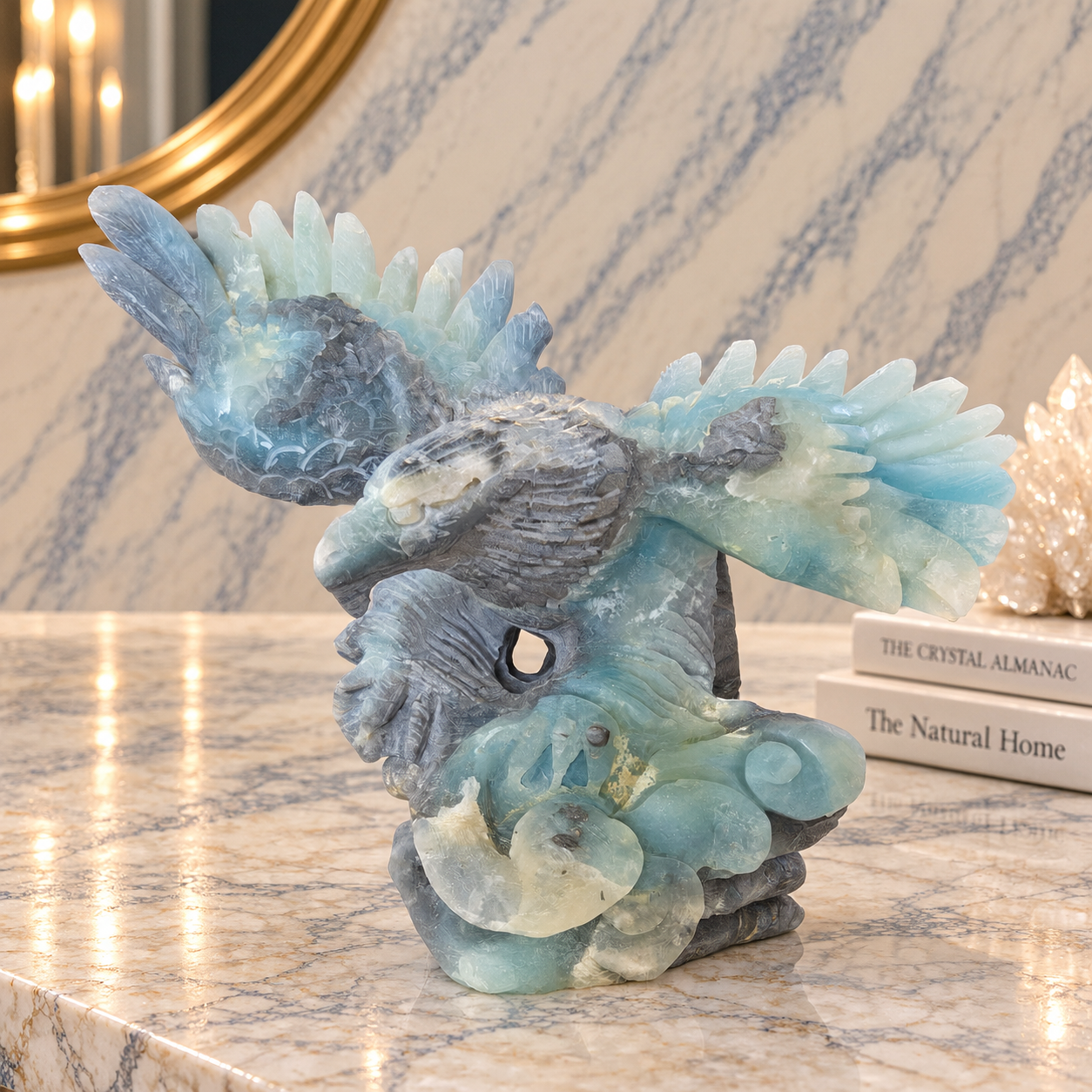 Elysium Crystal Carvings – Caribbean Calcite Eagle