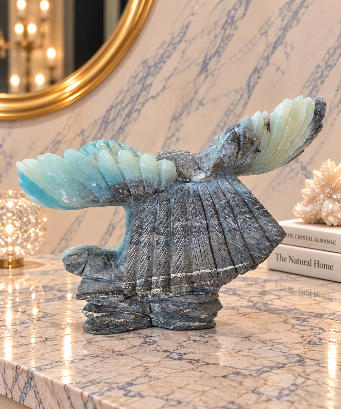 Elysium Crystal Carvings – Caribbean Calcite Eagle