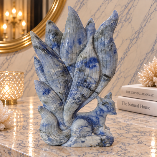 Elysium Crystal Carvings – Afganite Nine-Tailed Fox
