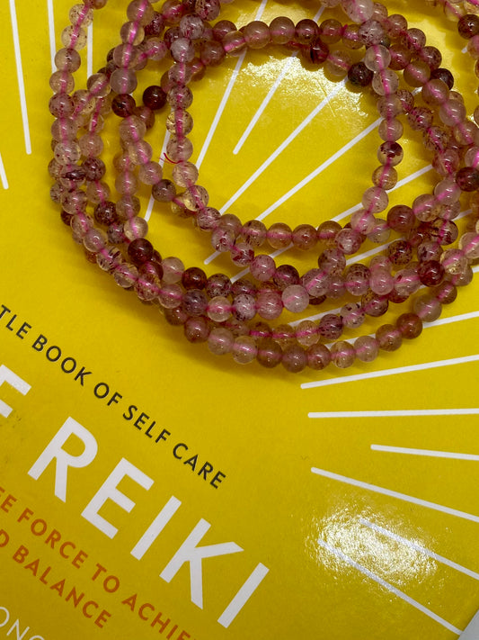 Strawberry Quartz 8mm Beaded Bracelet