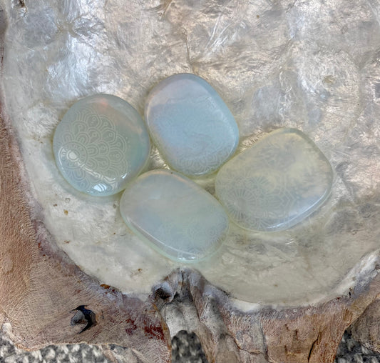 Etched Opalite Pocket Stones