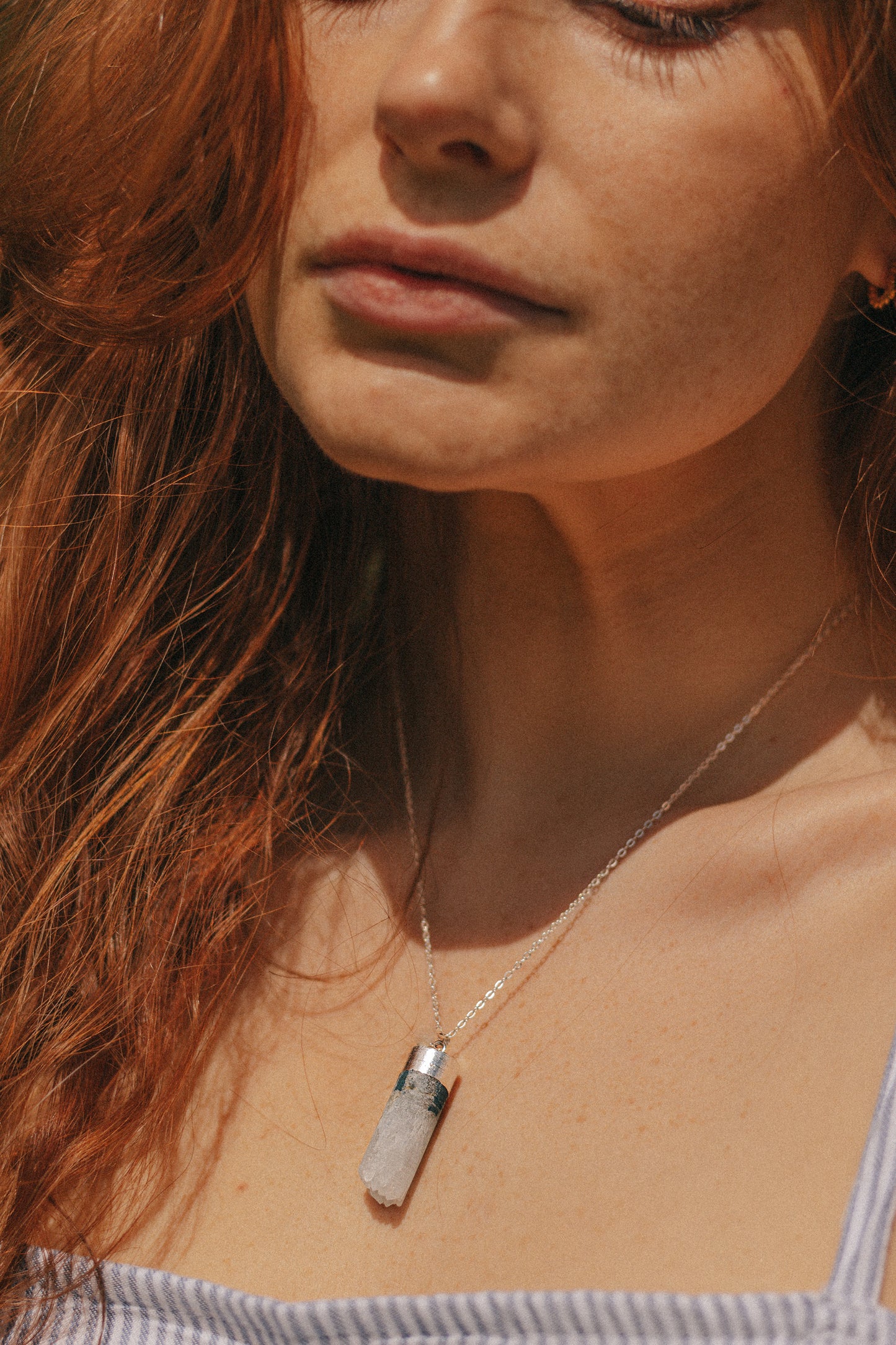 Silver & Sky Blue Druzy Pendant